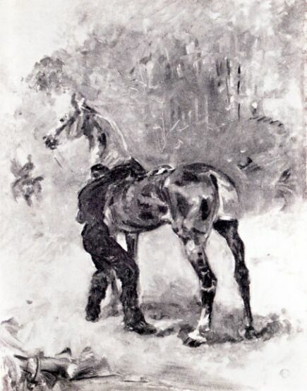А. Тулуз-Лотрек.
Артиллерист, седлающий коня.
1879 г.