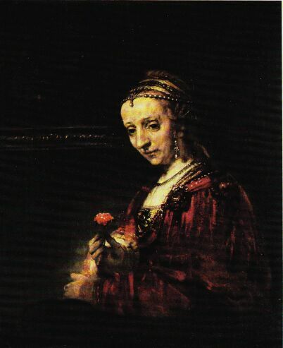 Рембрандт.
Портрет женщины с гвоздикой.
Ок. 1662 г.