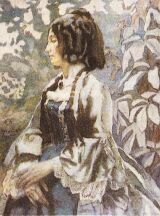 В. Борисов-Мусатов.
Дама в голубом.
Акварель, пастель. 1902.
Третьяковская галерея.